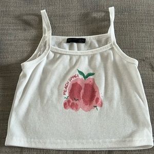 size s white tank top cropped “peach summer”
